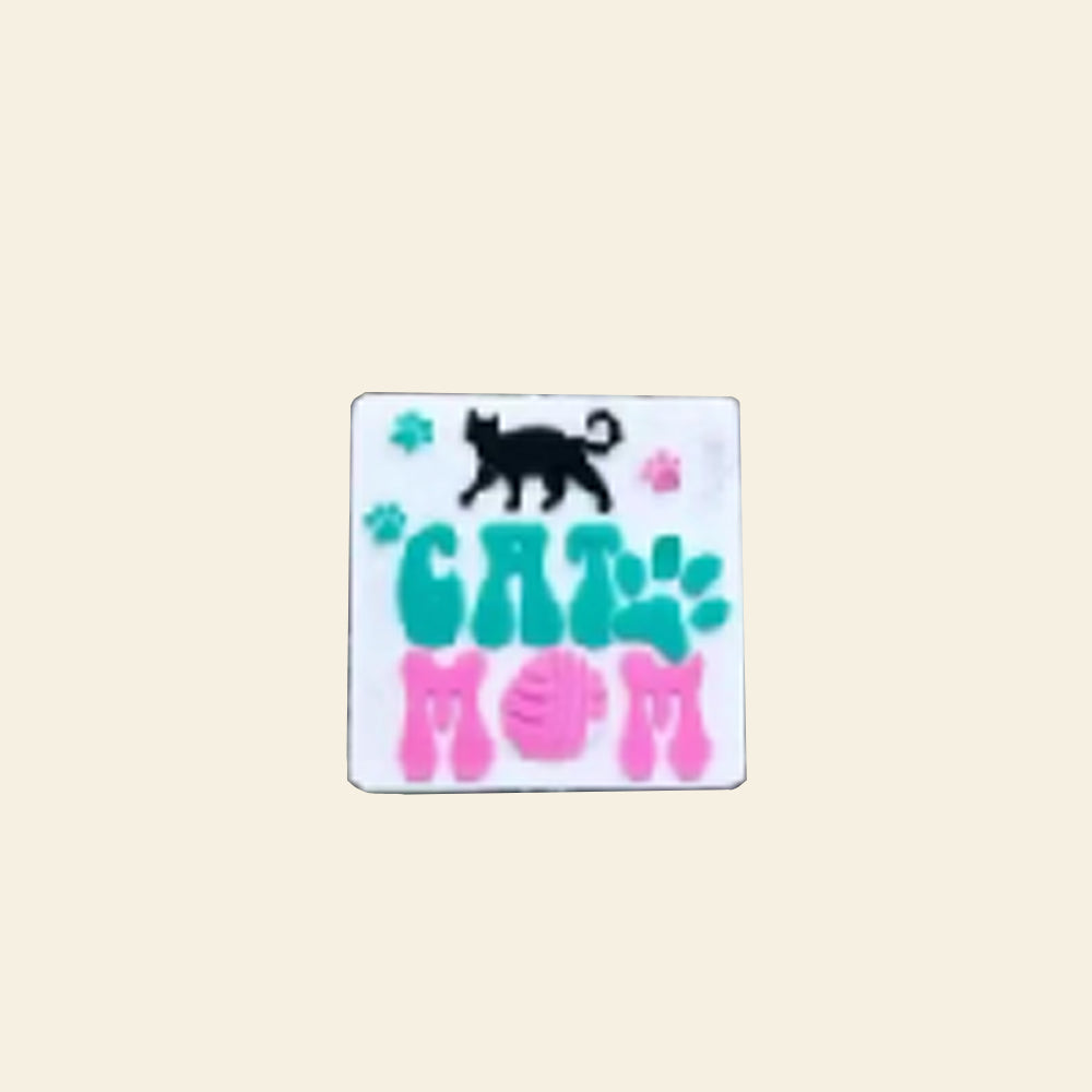 Wholesale 10PCS Cat Mom Silicone Beads